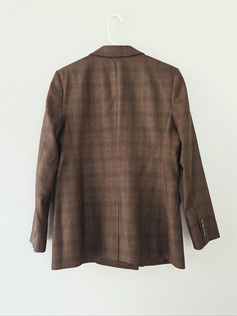 Banana Republic  Vasto Relaxed Italian Wool Plaid Jacket Double Breasted Size 8